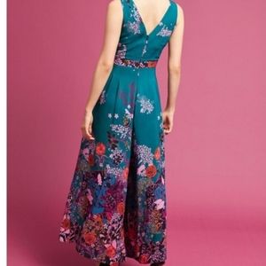 Maeve Andalusia Turquiose Floral Jumpsuit NWT